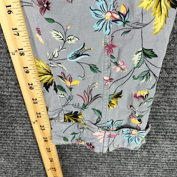 Anthropologie Floral Cargo Pants Women 2 Slim Tapered Utility Indie Y2K - Picture 11 of 13